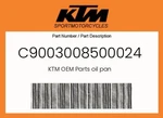 Ktm Genuine Oil Pan - C9003008500024 New. Price: $162.21.