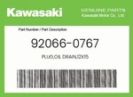 Kawasaki Genuine Plug,oil DRAIN,12X15 92066-0767 New. Price: $8.40.
